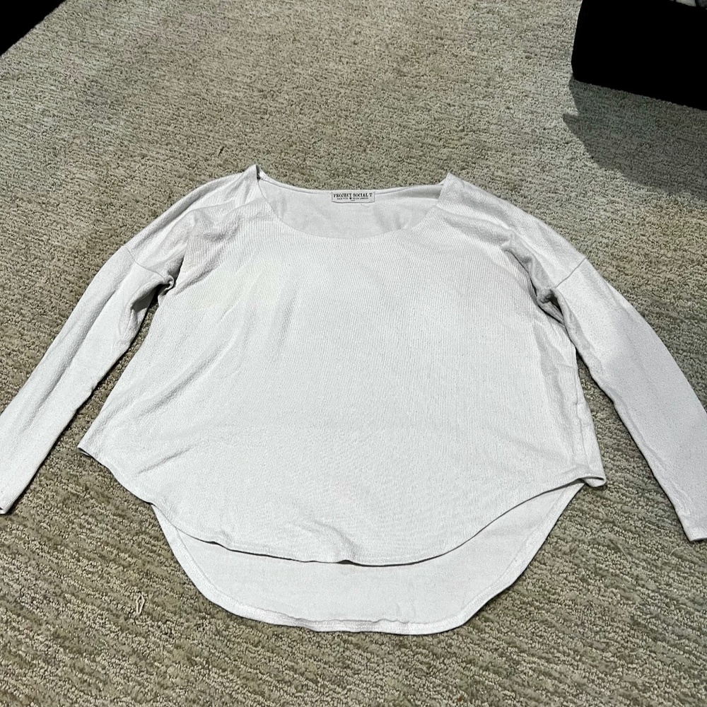 white scoop neck sweater